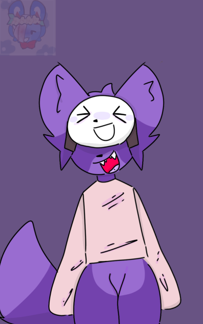 Purple Fox with a cozy sweater