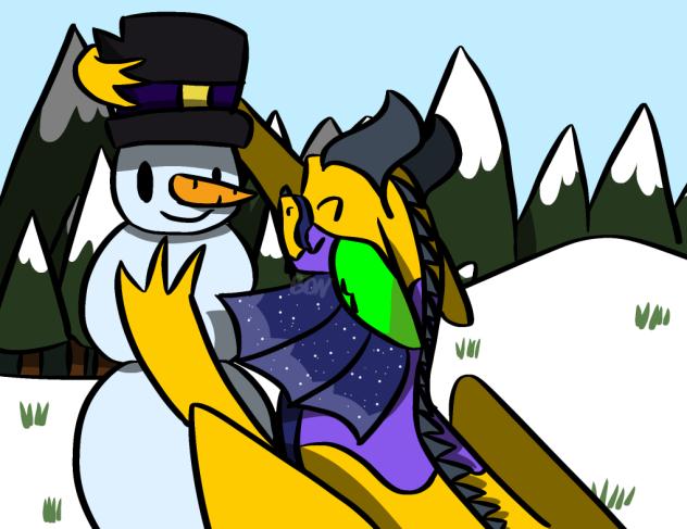 Merry Christmas! Wildberry made a snoman