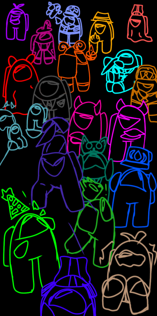 Among us. team fall apart sorta(neon ed)