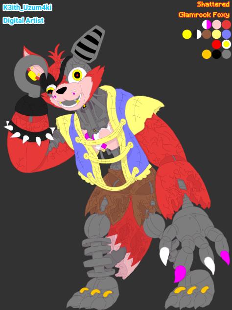 Shattered Glamrock Foxy - FNaF oc;