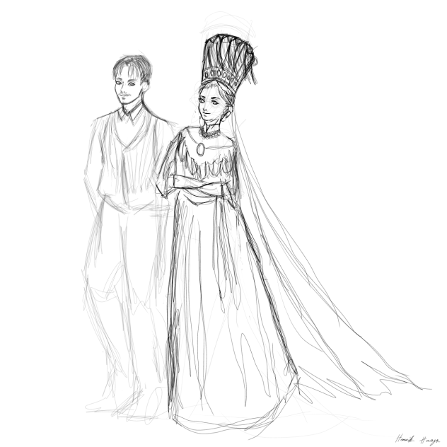 traditional wedding dress sketch
