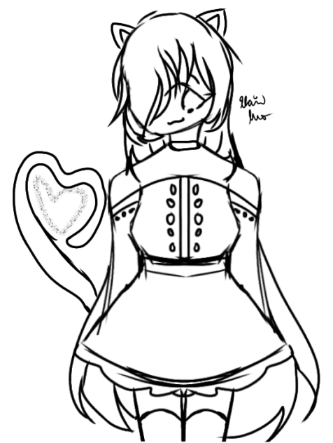 A Loving Kitty Girl Sketch