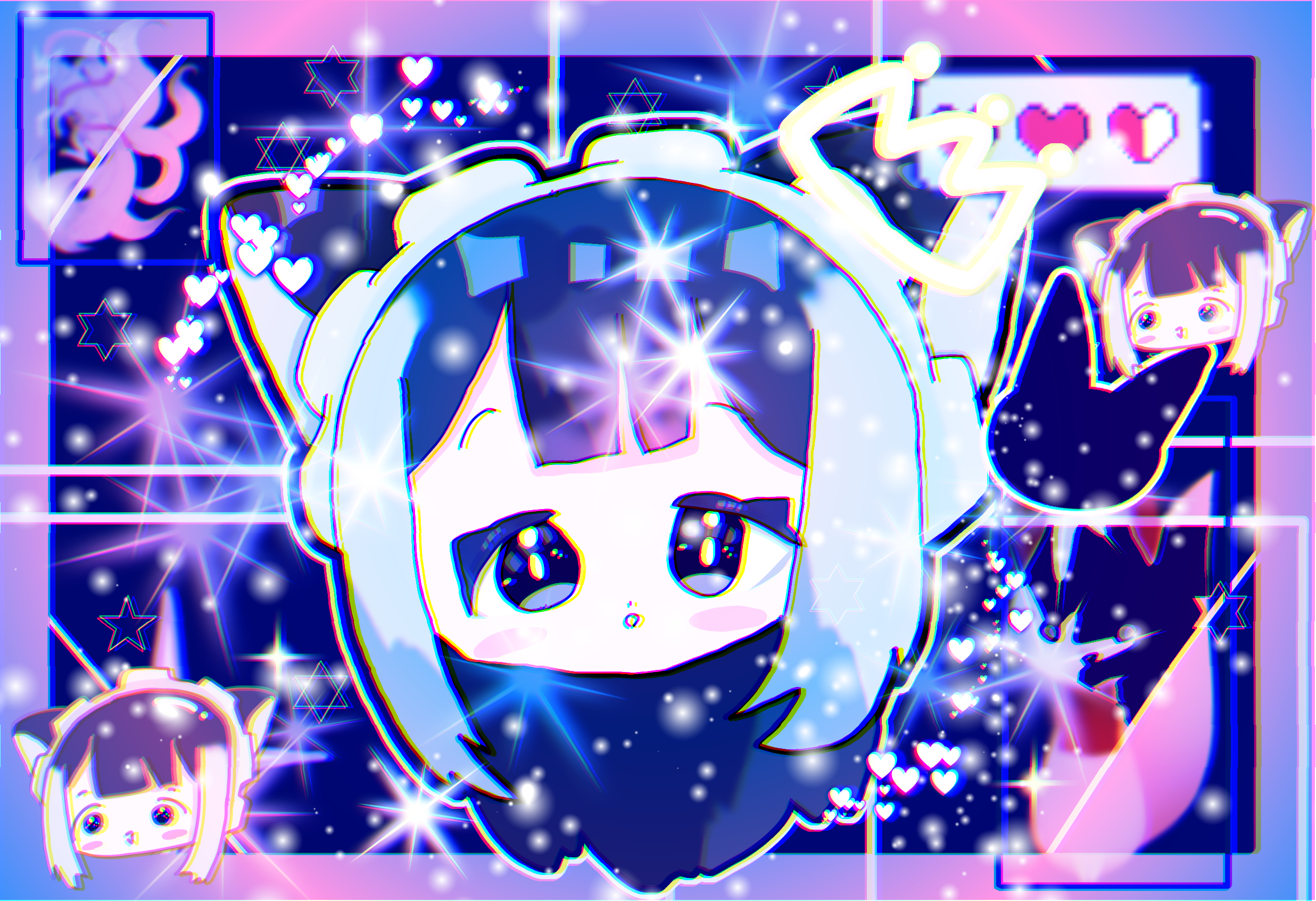あま様 生首の黒白あま様 - ibisPaint