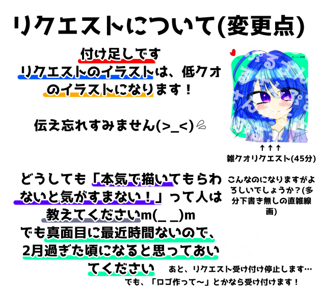 リクエストについて(変更点)