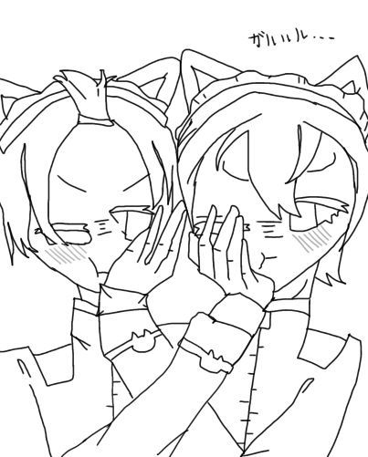 線画　　男メイド