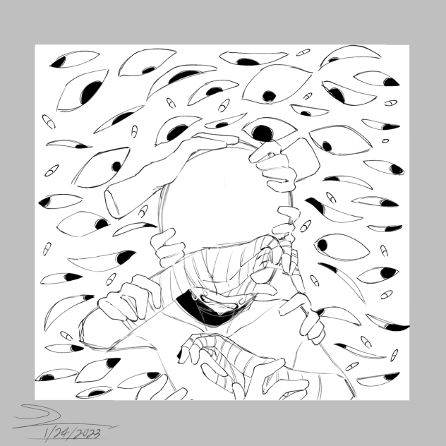 死 合 わ せ(線画)