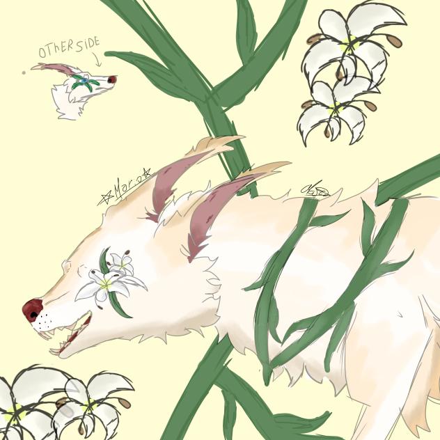 flower wolf (semi realism idk)