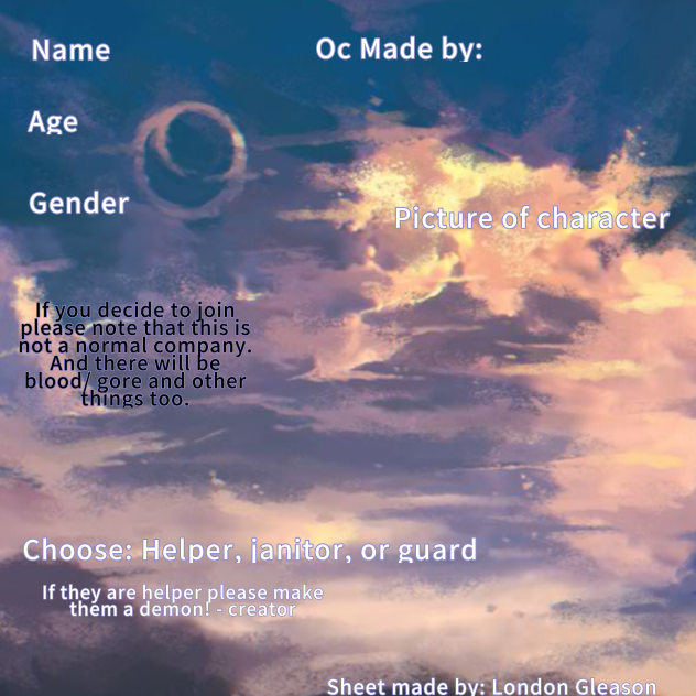 Interview sheet for Devil. Co