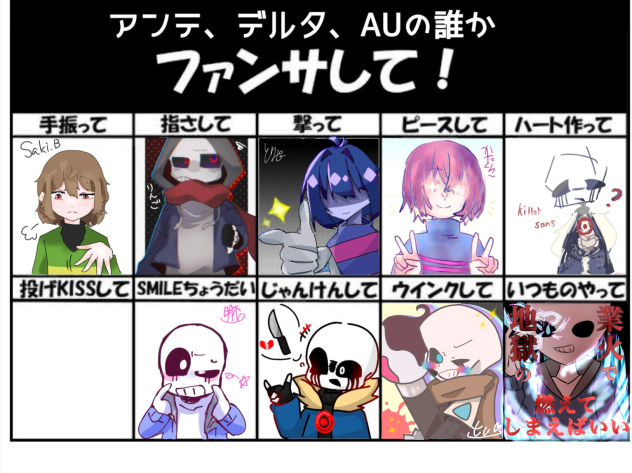 Undertale合作！(右下のサンズ描きました！)