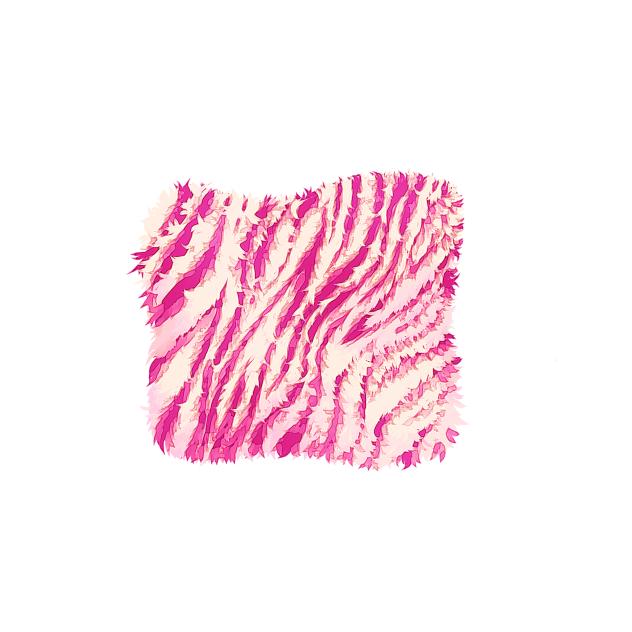 Pink and White Zebra Print fur pillow