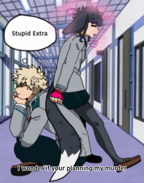 My Oc Chilling with Katsuki Bakugo