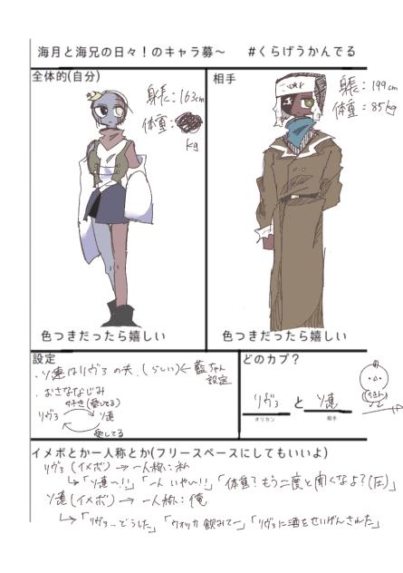 キャラ募！！