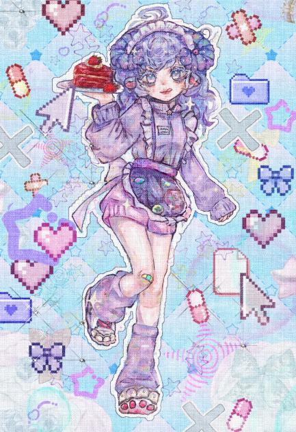 Waitress with cake🍰🍭🍬 - ibisPaint
