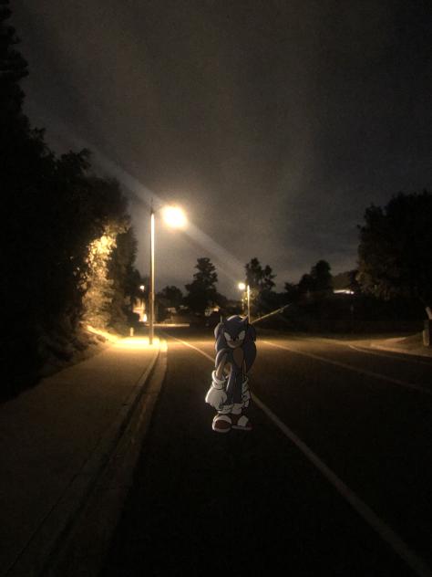 hes staring at a chili dog