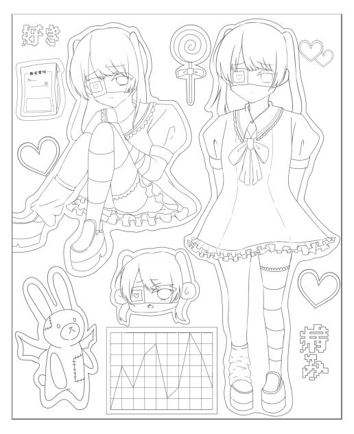 塗り絵大会用　塗り絵