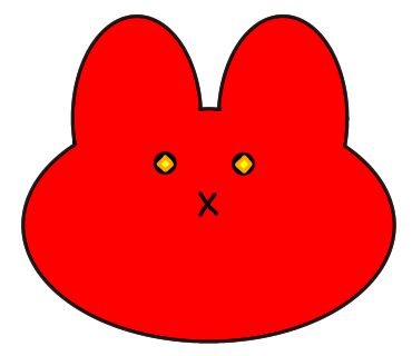 恥ずかしいけどキラキラしてるうさぎを描きました