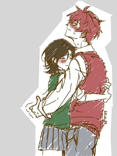 Rik nd kik hugging