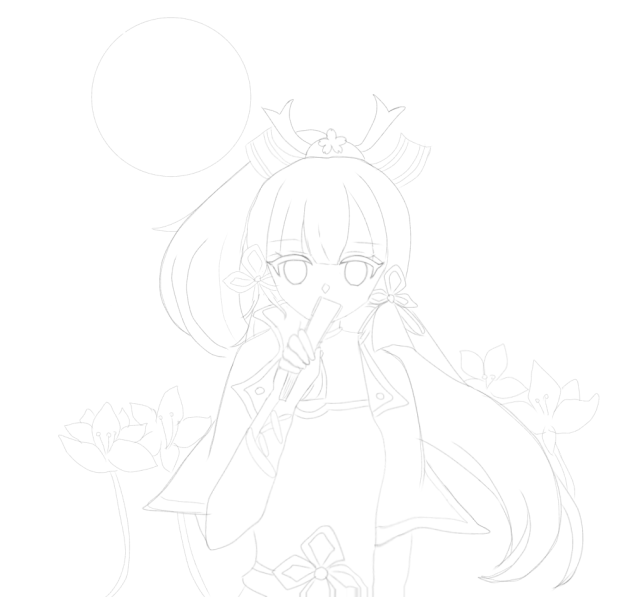 神里綾華　線画