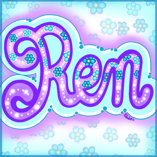 Lettering con el nombre de Ren