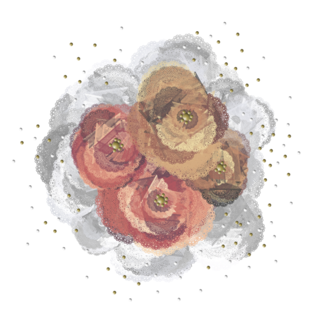 レースのお花のコサージュ1(スタンプ)