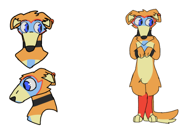 Glam rock Freddy inspired Borzoi