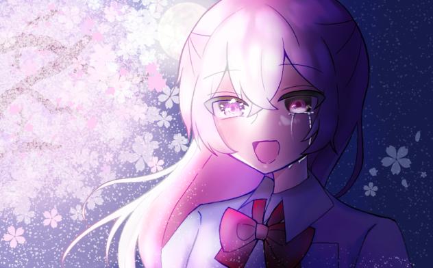 眩しく月に映る夜櫻は誰のもの
