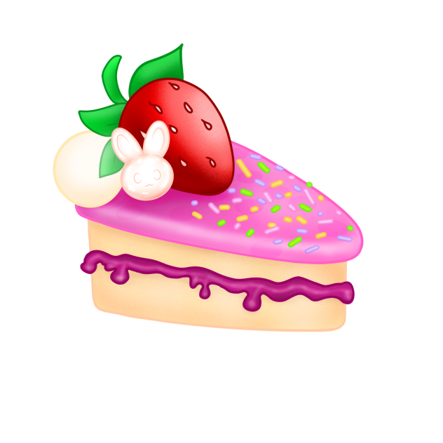 Cute piece of strawberry cake.