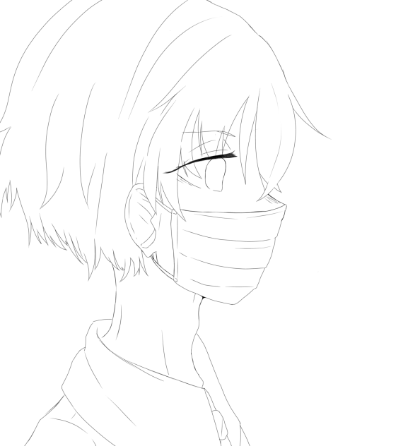 男子高校生　線画