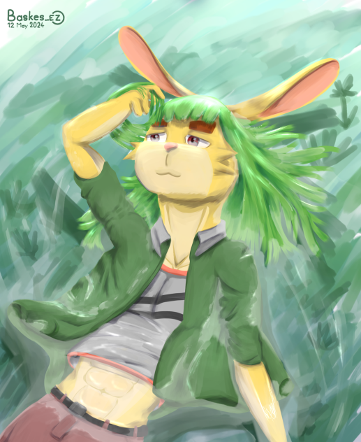 A rabbit on the pond