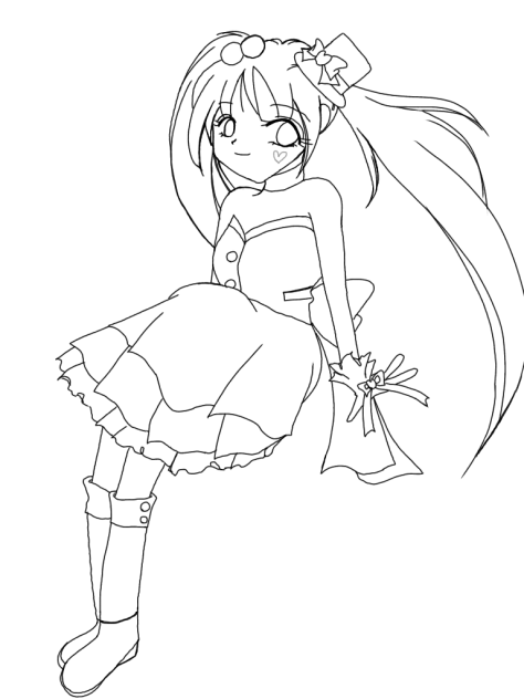 オリジナルイラスト　magiciangirl☆ 塗り絵