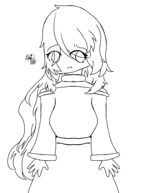 A Girl thats Confused Lineart