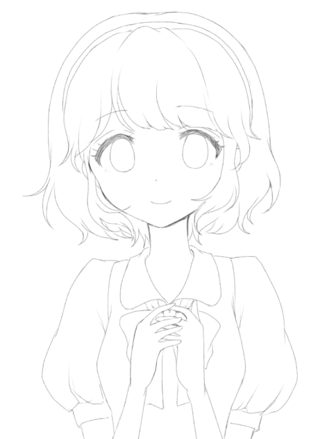 カチューシャの少女 線画