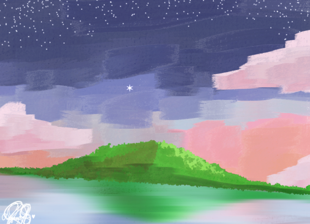 Island across the sea - ibisPaint