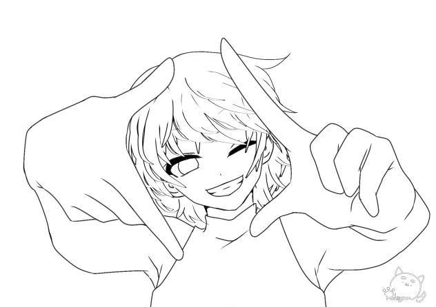 はい、チーズ 線画