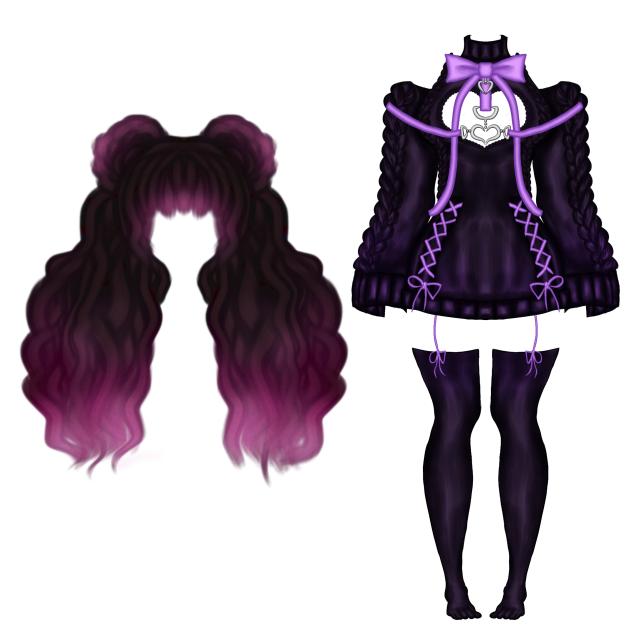 Hairstyle and Long sweater 💜