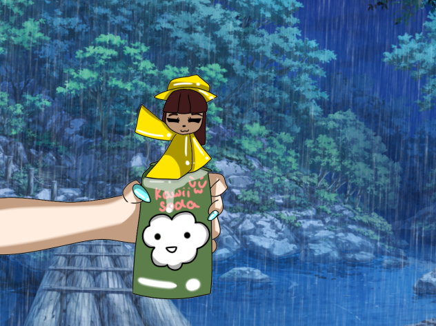 Kawii soda in the rain