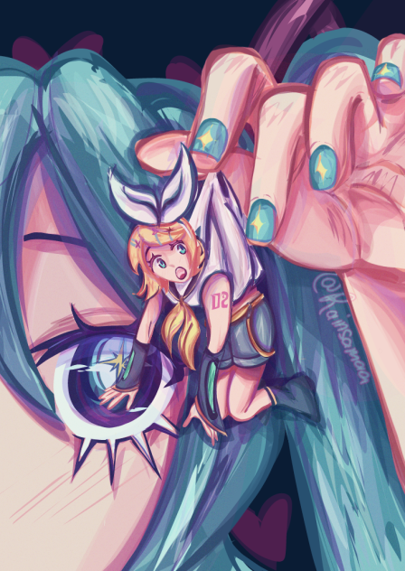Hatsune Miku & Kagamine Rin Fan art