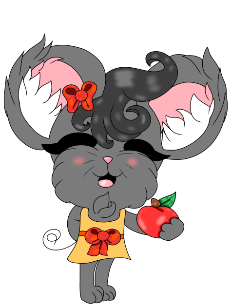 Gray Mouse With Apple