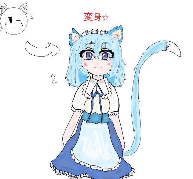 おりかびを女の子のメイドにしてみた【落書き】