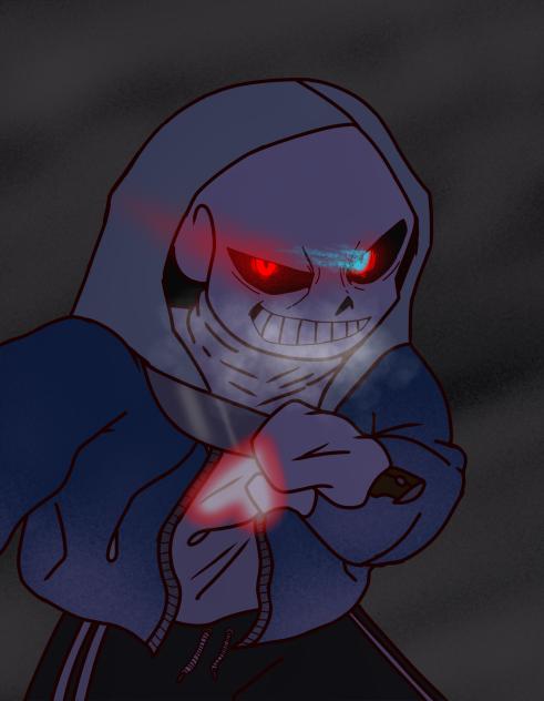 Dust sans 2 😱💀☠️🔪🗡️🩸❤️🤍🔵❄️