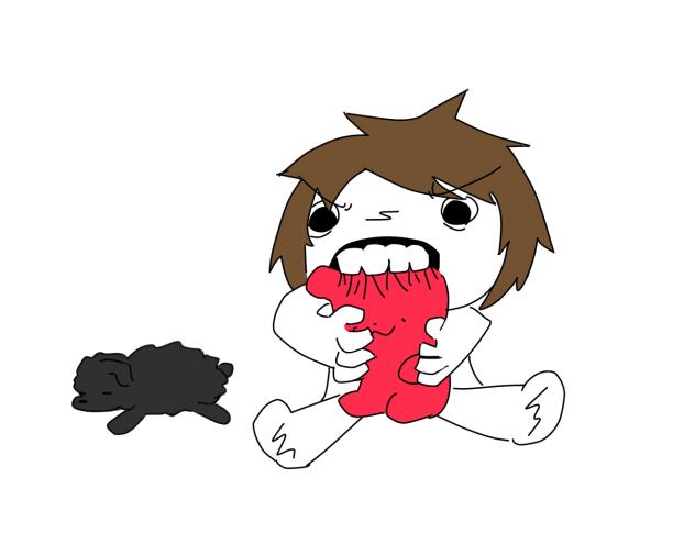 Me eating a gummy bear