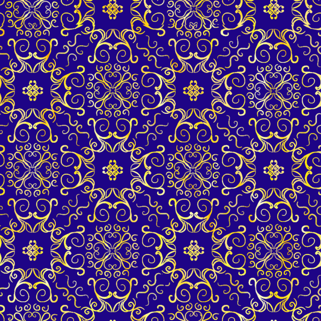Abstract Pattern Gold blue