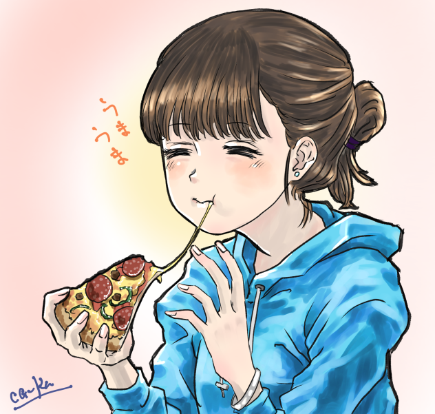 ピザうまいな。