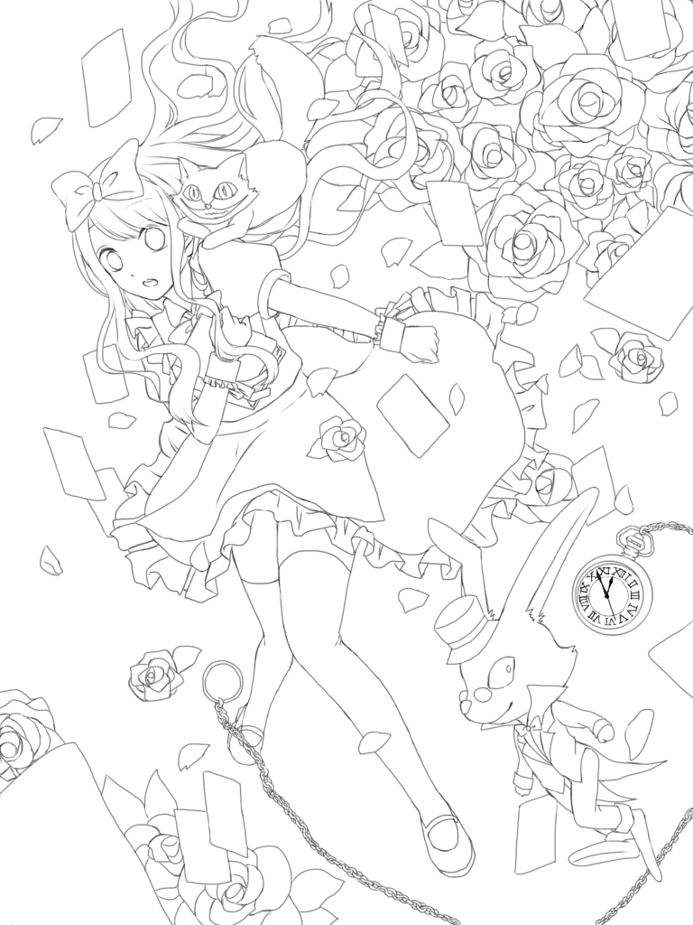 アリス 線画 Ibispaint