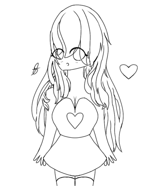 Cute quiet girl you see n school Lineart ibisPaint