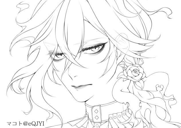 イデア　ツイステ　線画