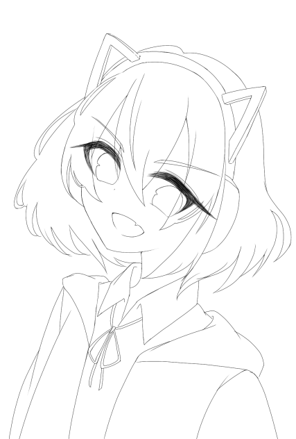 猫魔さん(線画)