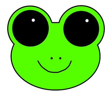 カエルのイラストを描きました(定規・円定規・描画ツール使用)