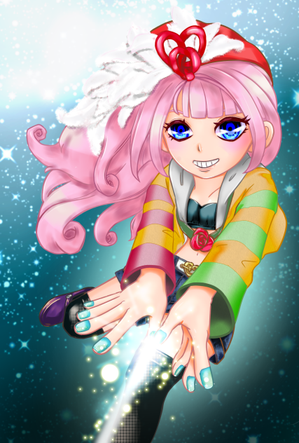 親指からビーム 塗り