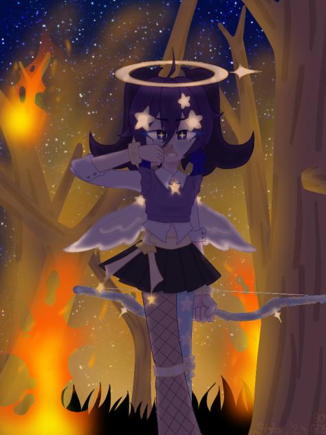 up in flames
